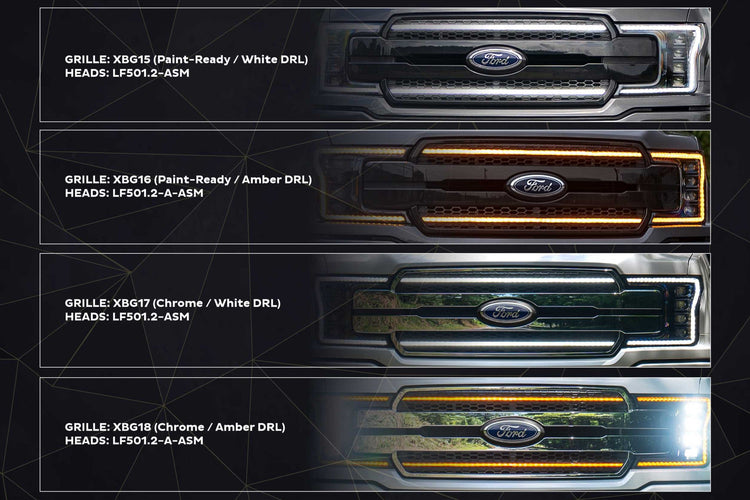 Morimoto XBG LED Grille: Ford F150 (18-20) (Chrome Finish / Amber DRL)-XBG18