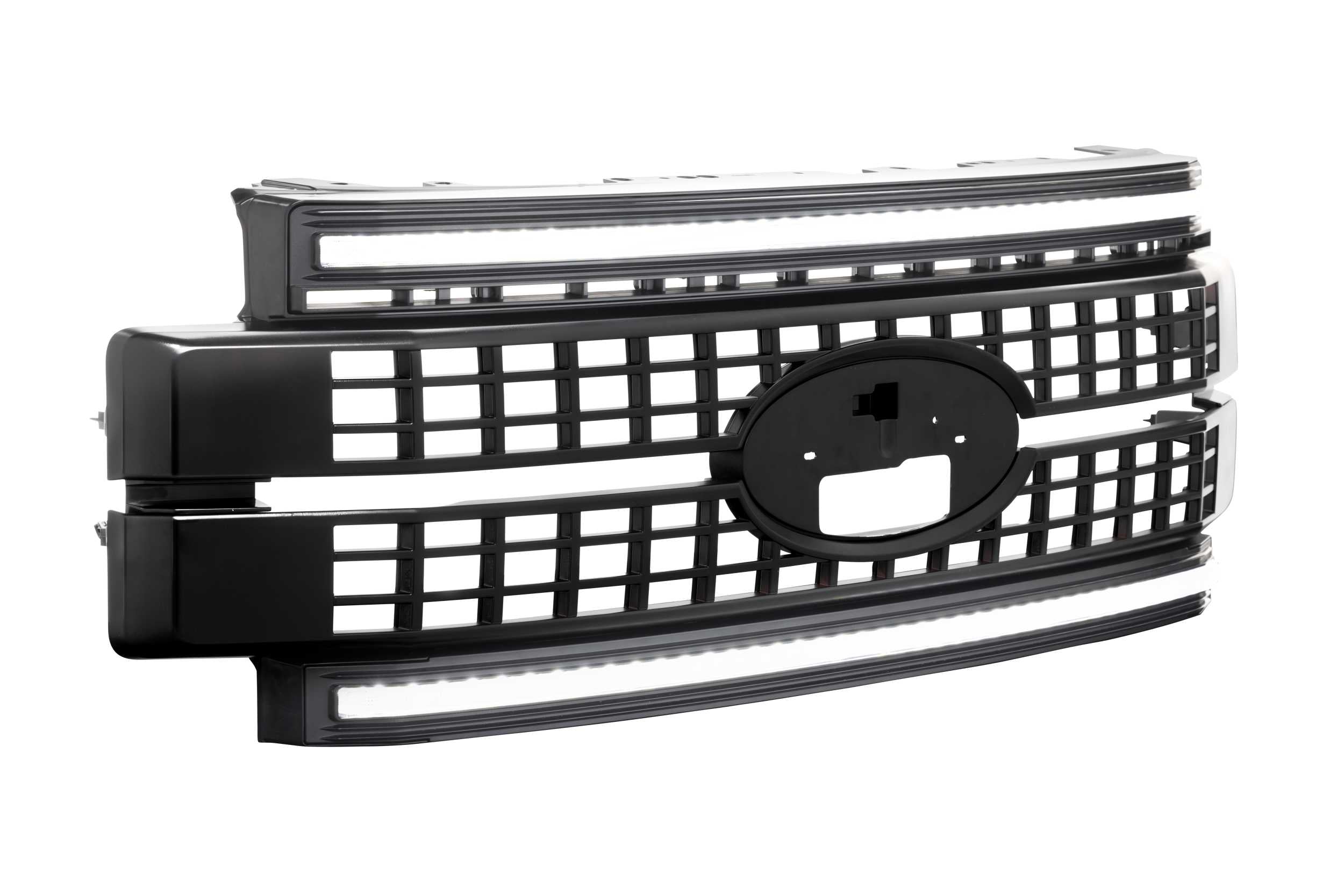 Morimoto XBG LED Grille: Ford Super Duty (17-19) (Paintable-Black / White DRL)-XBG05