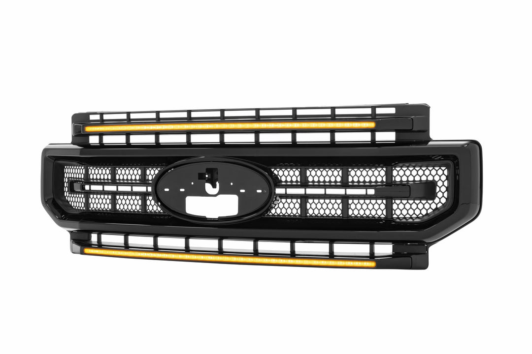 Morimoto XBG LED Grille: Ford Super Duty (20-22) (Paintable-Black / Amber DRL)-4