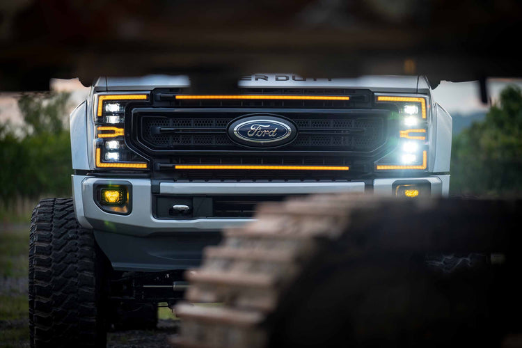 Morimoto XBG LED Grille: Ford Super Duty (20-22) (Paintable-Black / Amber DRL)-8