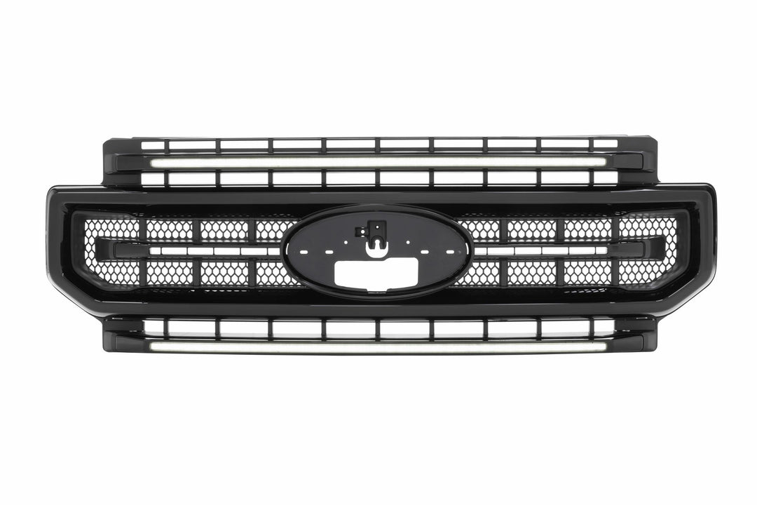 Morimoto XBG LED Grille: Ford Super Duty (20-22) (Paintable-Black / White DRL)-1