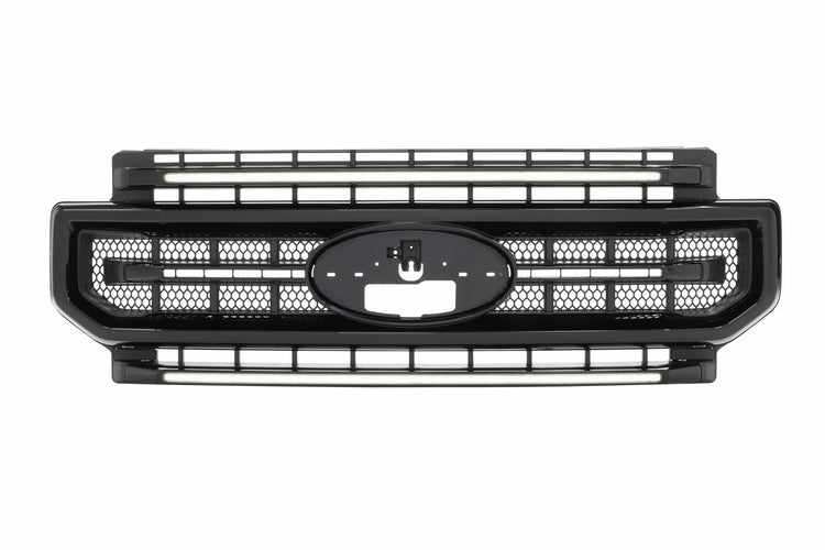 Morimoto XBG LED Grille: Ford Super Duty (20-22) (Paintable-Black / White DRL)-1