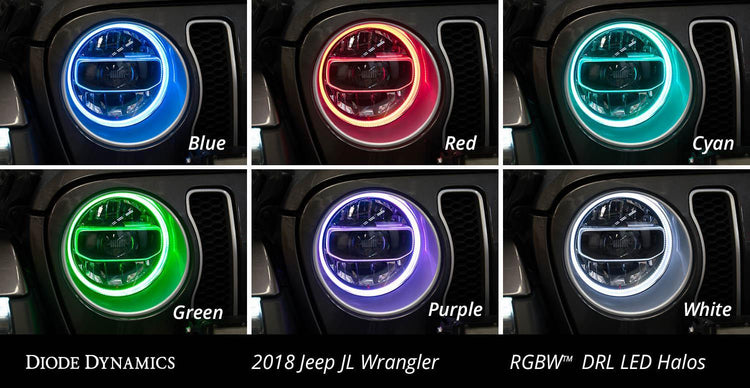 RGBW HD LED Halos for 2018+ Jeep JL Wrangler/Gladiator Diode Dynamics-4