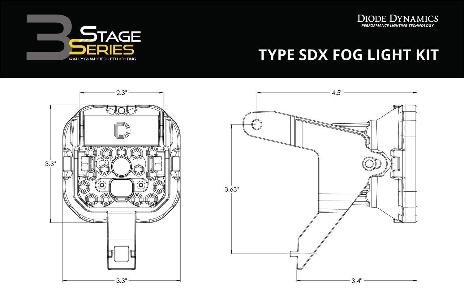 SS3 LED Fog Light Kit for 00-05 Ford Excursion Diode Dynamics-
