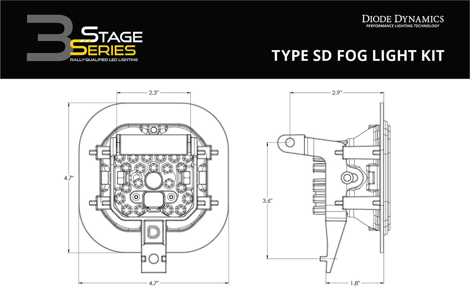 SS3 LED Fog Light Kit for 11-16 Ford Super Duty F-250/F-350 Diode Dynamics-8
