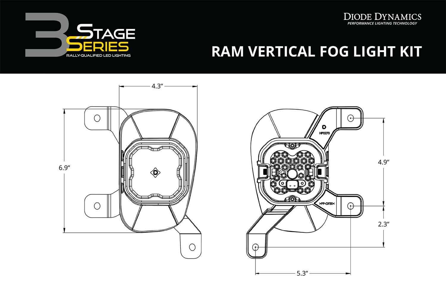 SS3 LED Fog Light Kit for 13-18 Ram 1500 Diode Dynamics-10
