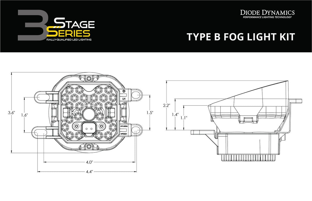 SS3 LED Fog Light Kit for 2009-2013 Toyota Matrix Diode Dynamics-
