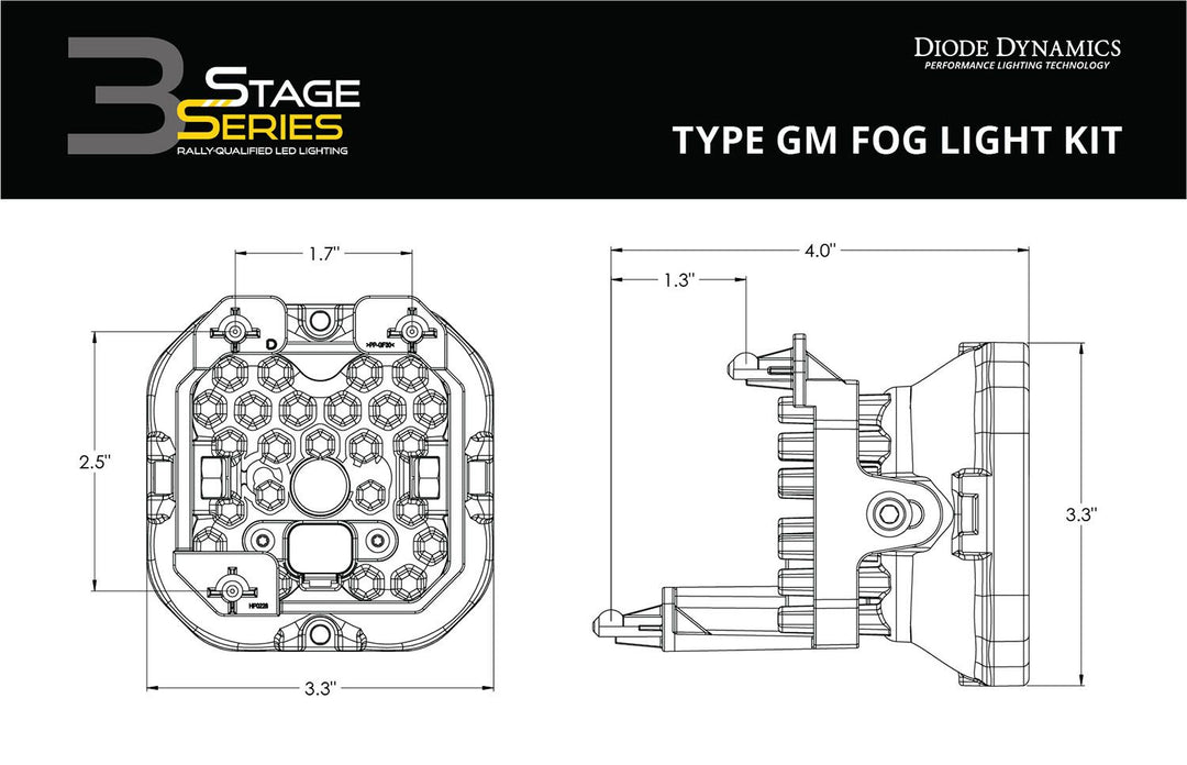 SS3 LED Fog Light Kit for 2014-2015 GMC Sierra 1500 Diode Dynamics-