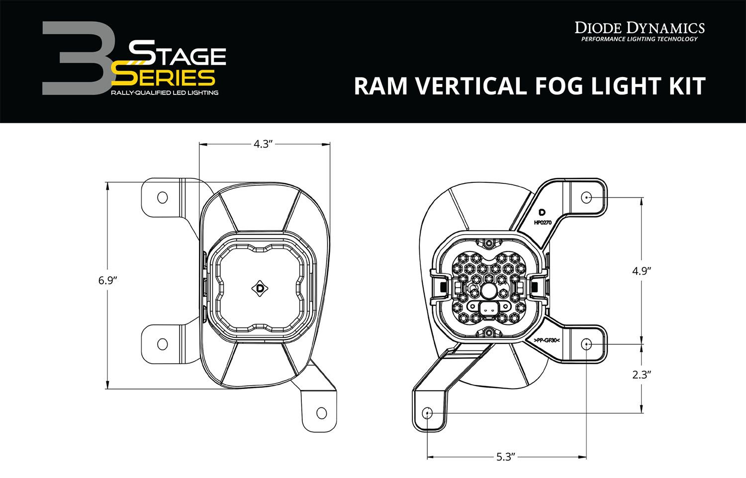 SS3 LED Fog Light Kit for 2019-2023 Ram 1500 Classic-