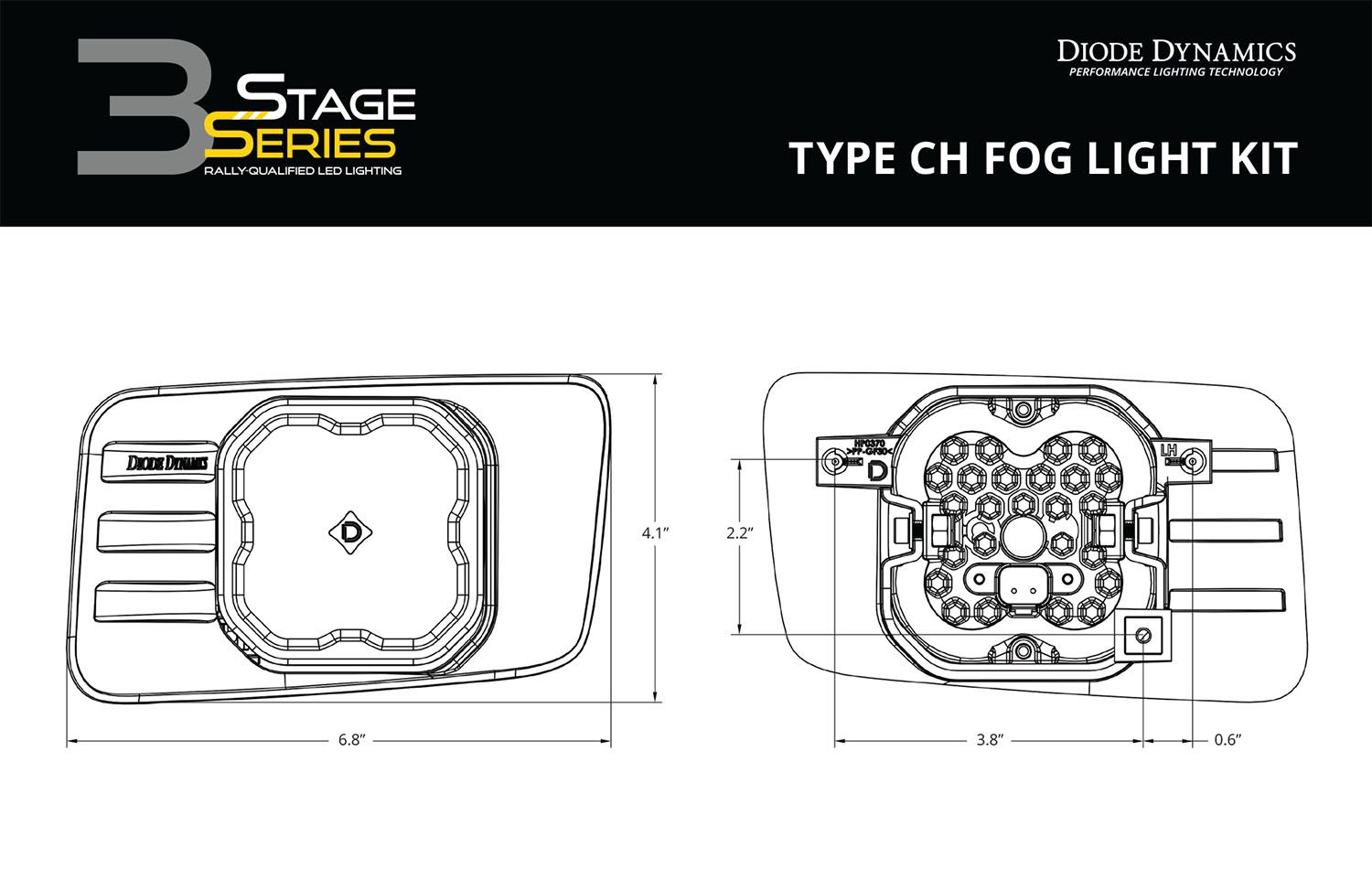 SS3 Type CH LED Fog Light Kit diode Dynamics-7