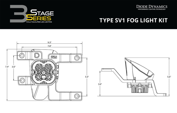 SS3 Type SV1 LED Fog Light Kit Diode Dynamics-