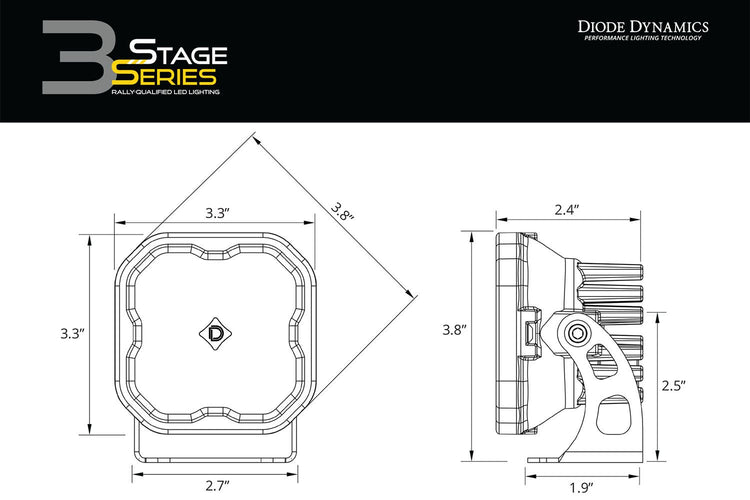 SS3 Yellow LED Pod Standard (Pair) Diode Dynamics-