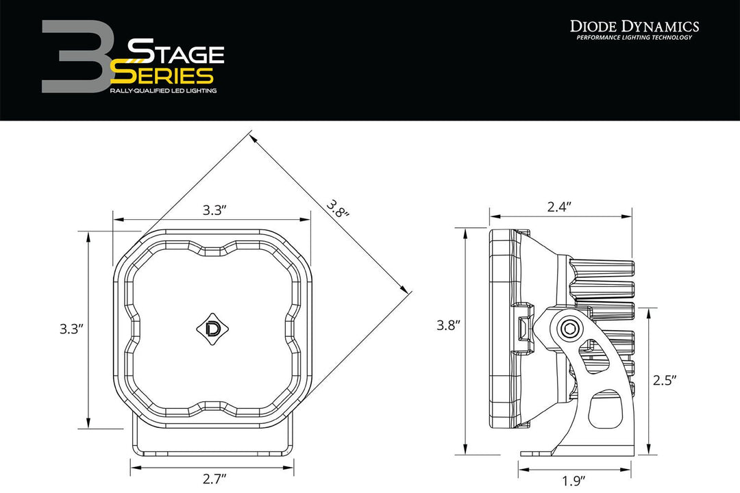 SS3 Yellow LED Pod Standard (Single) Diode Dynamics-9