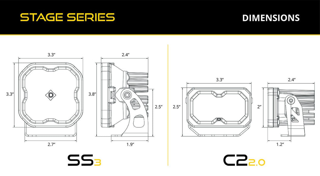 Stage Series Backlit Ditch Light Kit for 2015-2021 Subaru WRX/STi