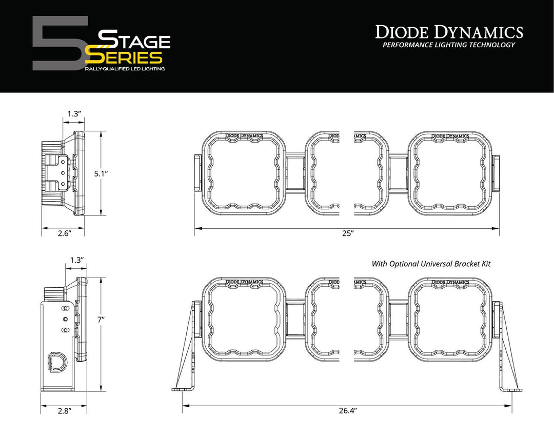SS5 Universal CrossLink 4-Pod Lightbar-6