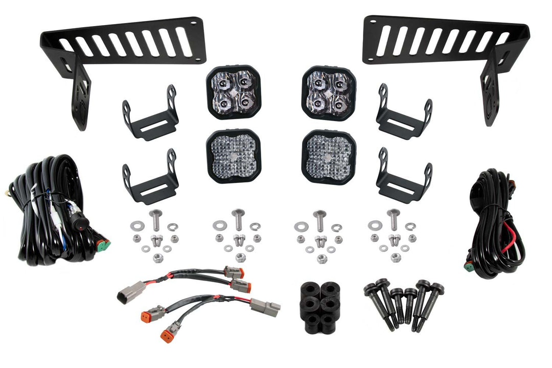 SS6 Cowl LED Bracket Kit for 2018-2023 Jeep JL Wrangler/Gladiator-DD6553