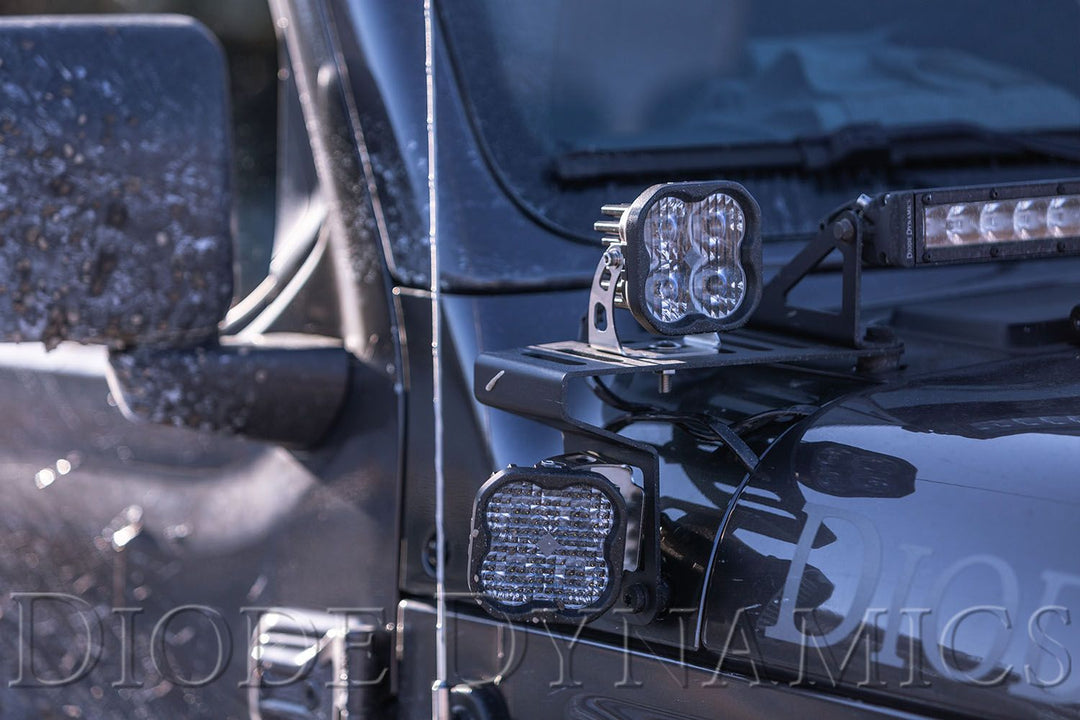 SS6 Cowl LED Bracket Kit for 2018-2023 Jeep JL Wrangler/Gladiator-