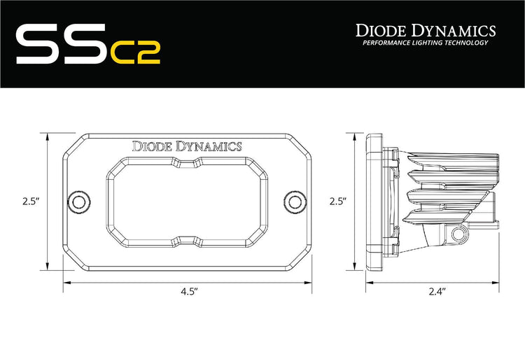 SSC2 Stage Series 2 Inch Amber LED Pod Flush (Single)-