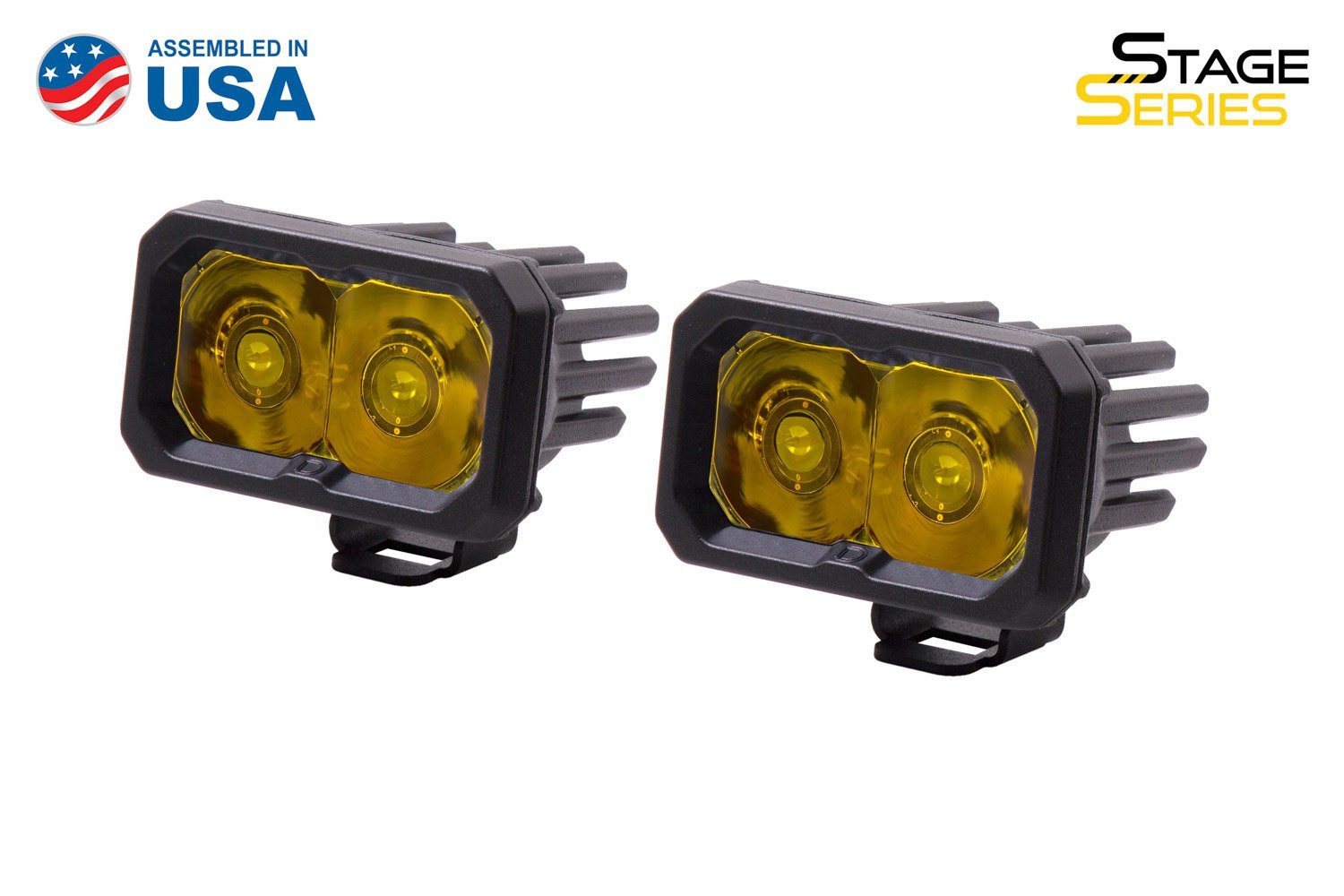 SSC2 Stage Series 2 Inch Amber LED Pod Standard (Pair)-dd6422p