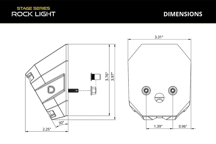 Stage Series Rock Light Angled Surface Mount Kit-5