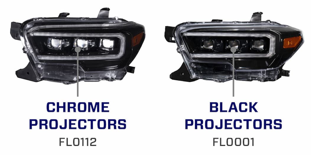 Form Lighting 2016-2023 Toyota Tacoma Sequential LED Projector Headlights with Selectable DRL (pair)