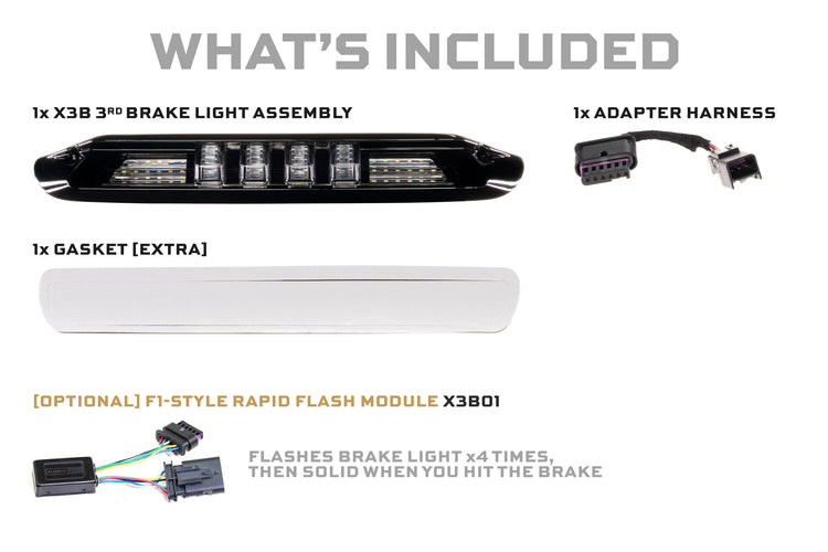 X3B LED Third Brake Light: 07-14 Silverado/ Sierra/ Hummer H3T-3