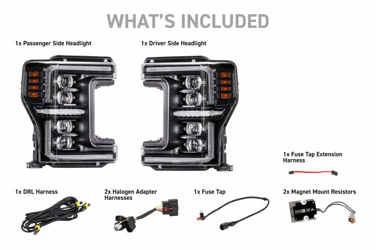 XB Evo Hybrid Headlights: 17-19 Ford Super Duty (Set)-3