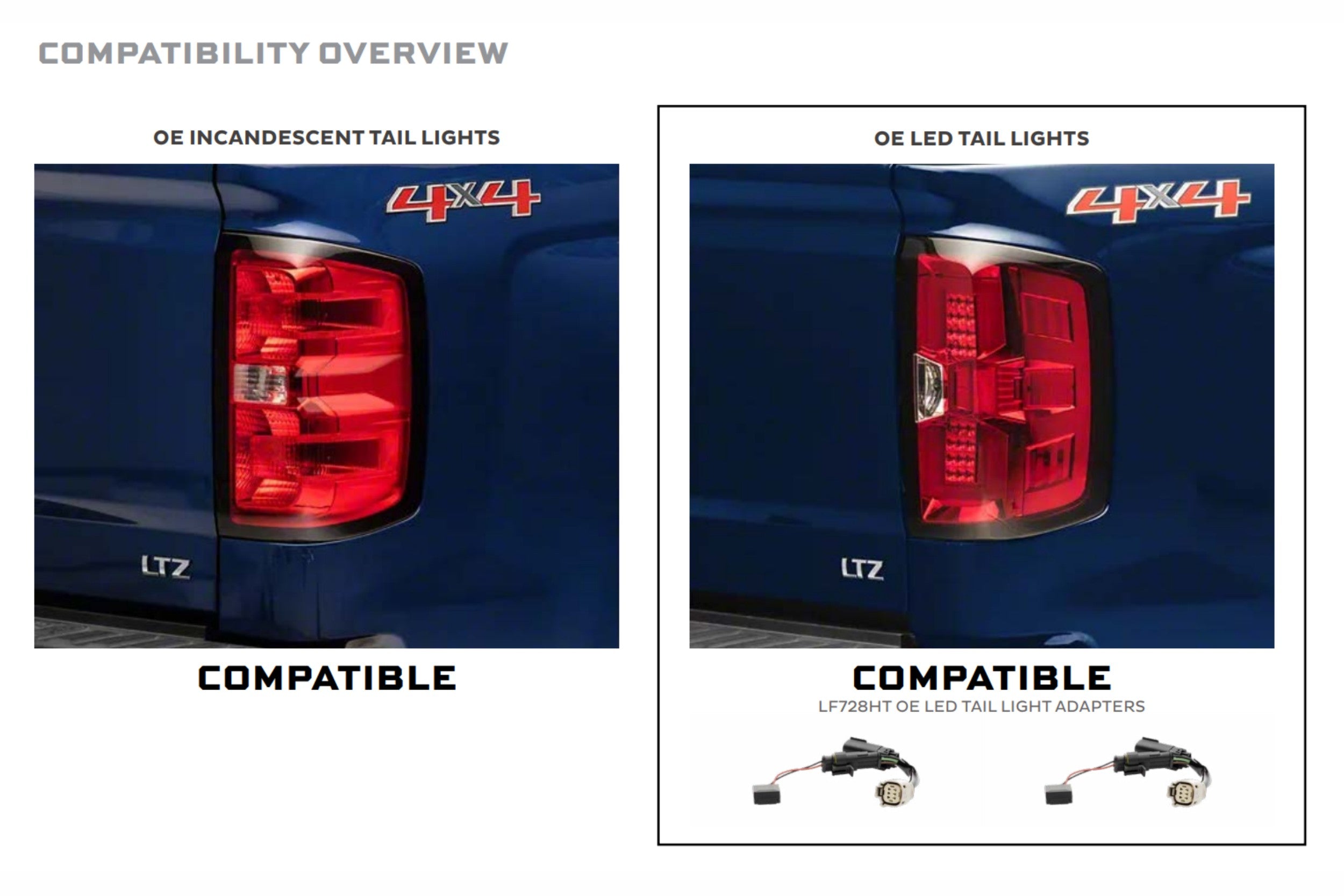 XB LED Harness: 14-18 Silverado/Sierra OE LED Tail Adapters (Set)-2