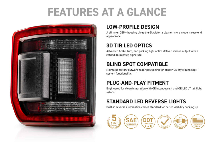 XB LED Tail Lights: 2020+ Gladiator JT (Red Lens / Set)-11