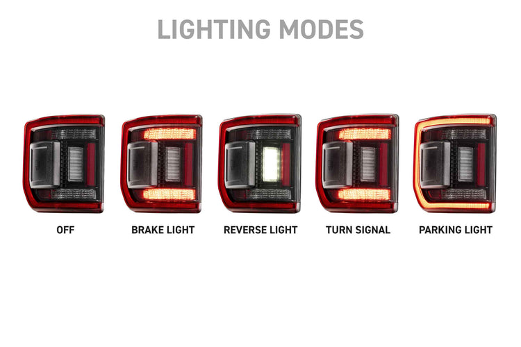 XB LED Tail Lights: 2020+ Gladiator JT (Red Lens / Set)-12