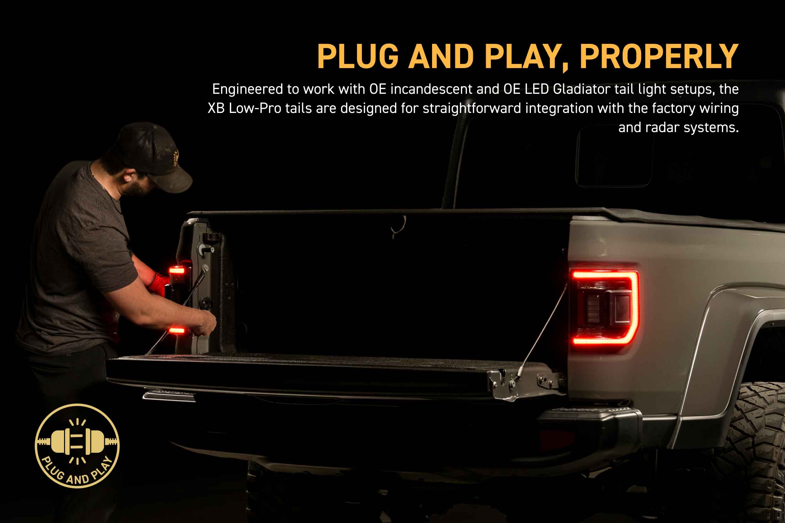 XB LED Tail Lights: 2020+ Gladiator JT (Red Lens / Set)-9