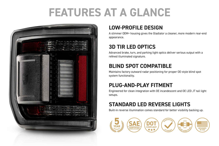 XB LED Tail Lights: 2020+ Gladiator JT (Smoked Lens / Set)-11