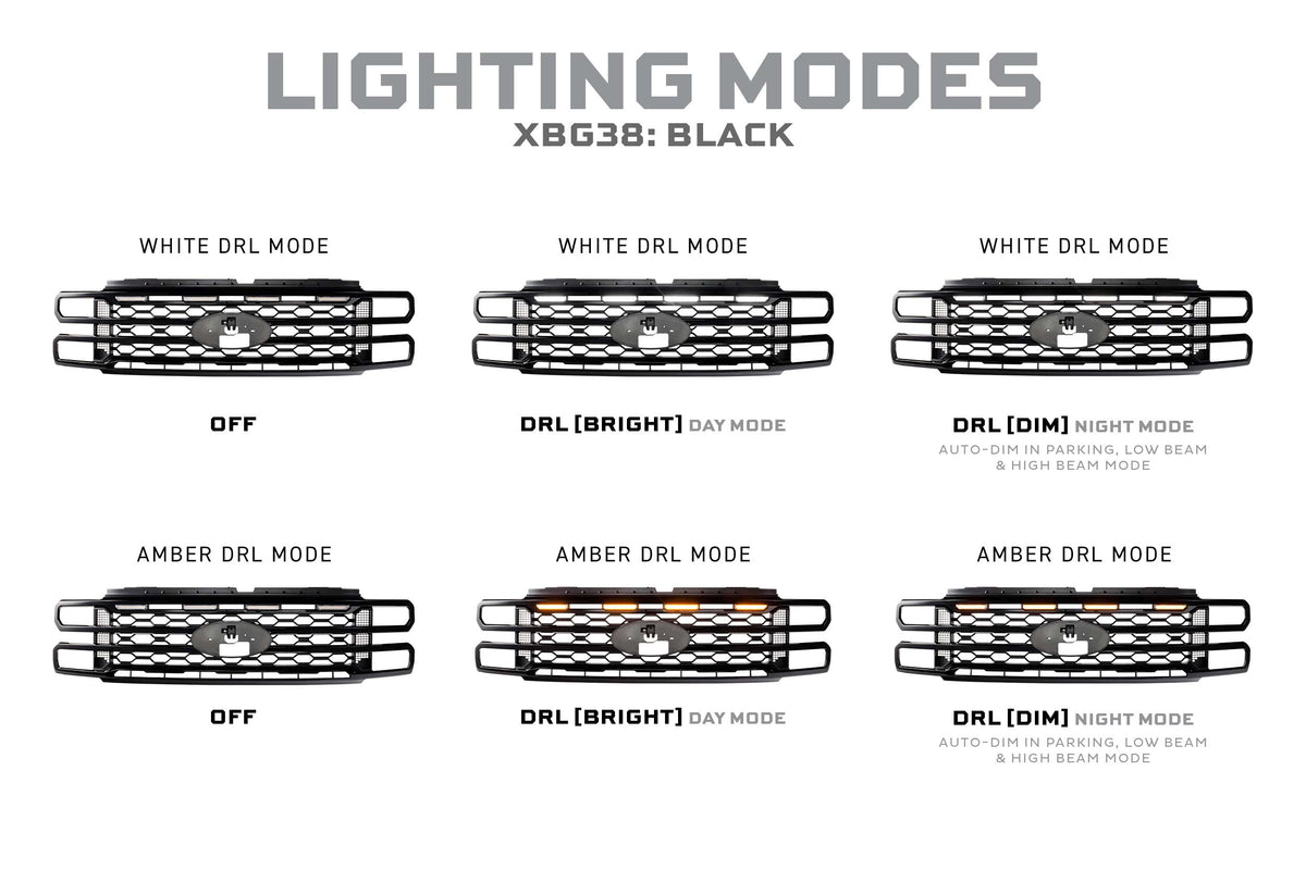 XBG LED Grille: 2023+ Super Duty (Black / Each)-9