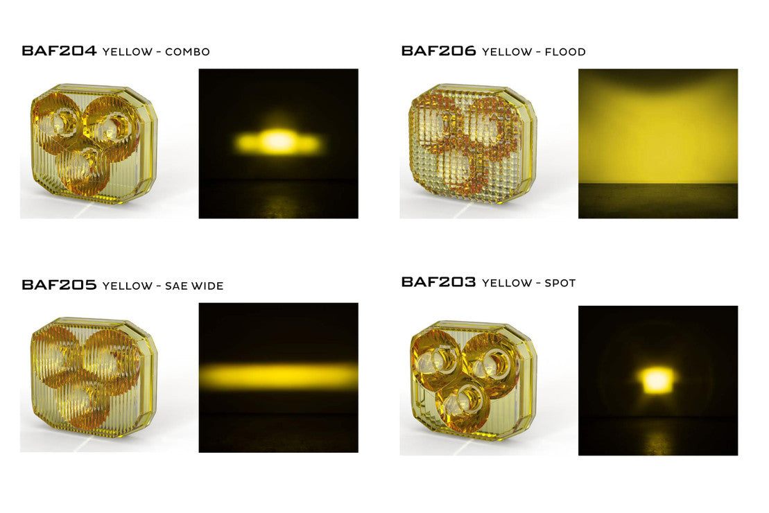 Yellow: Morimoto 4Banger Replacement Lens Optics-